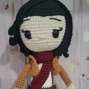 Handmade Crochet Mikasa Ackerman Doll – Inspired by Attack on Titan